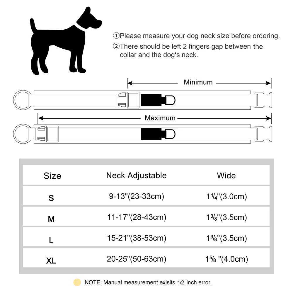 Personalized Nylon Dog Collar Soft Padded Dog Collars Durable Pet ID Collar Adjustable for Small Medium Large Dogs Free Custom W250219
