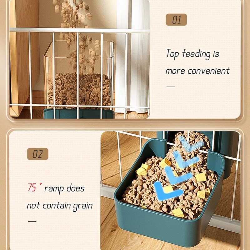 Dog Feeders HOOPET Automatic Pet Bowls Cage Hanging Feeder Dog Water Bottle Food Container Dispenser Bowl for Puppy Cats Pet Feeding Product H250218