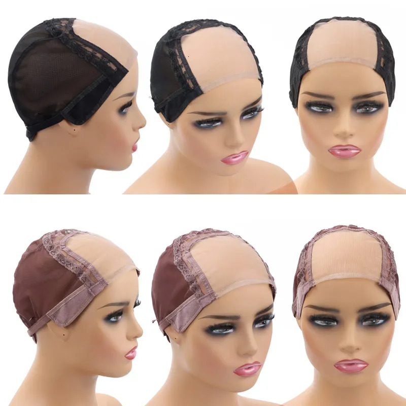 4x4 U Part Lace Wig Caps For Making Wigs S M L Size Ventilated Weaving Caps Mesh Dome Cap Adjustable Lace Front Wig Caps 250214