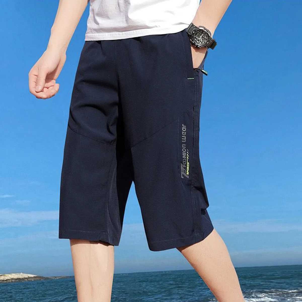Men's Shorts Capri Shorts for Mens Sports and Leisure Summer Thin Style Large Shorts Straight Tube Loose Beach Pants -1PCS z250219