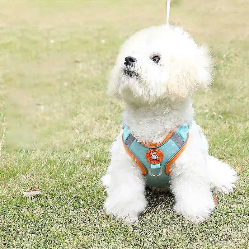 Dog Harness Leash Set Reflective Adjustable Dog Collar Dog Leash Small and Medium Dog Accessories Puppy Harness PomeranianXJ250218