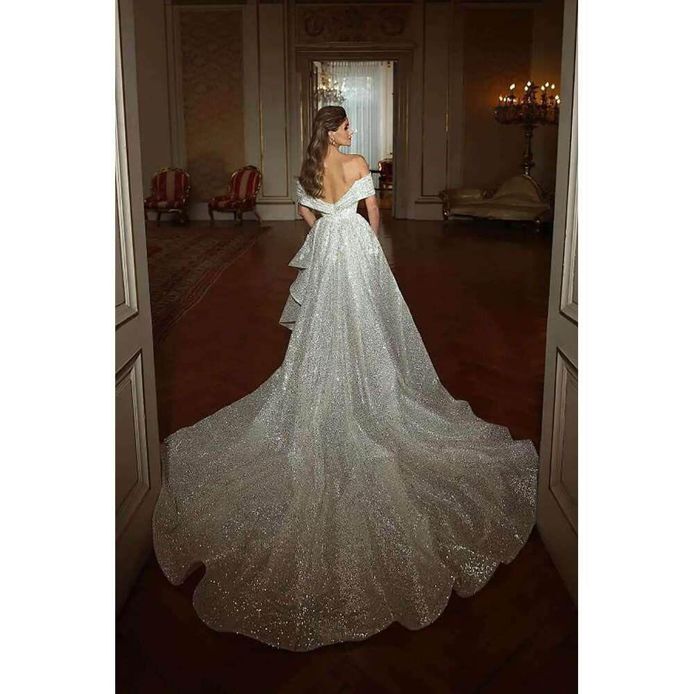 Princess Wedding Dress Mermaid Off Shoulder Strapless Sequined Sleeveless or-Length Bridal Gowns Vestido De Noiva Custom Made