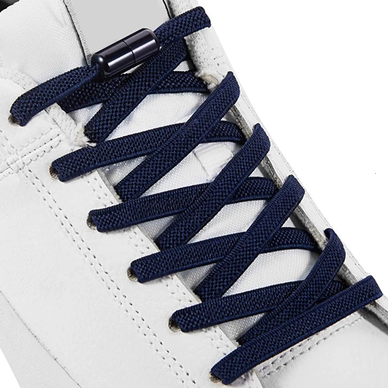 1 Pair No Tie Shoelaces for Sneakers Elastic Flat Shoe Laces Metal Lock Without Ties Quick Tieless Shoelace Shoes Kids Adult 250219