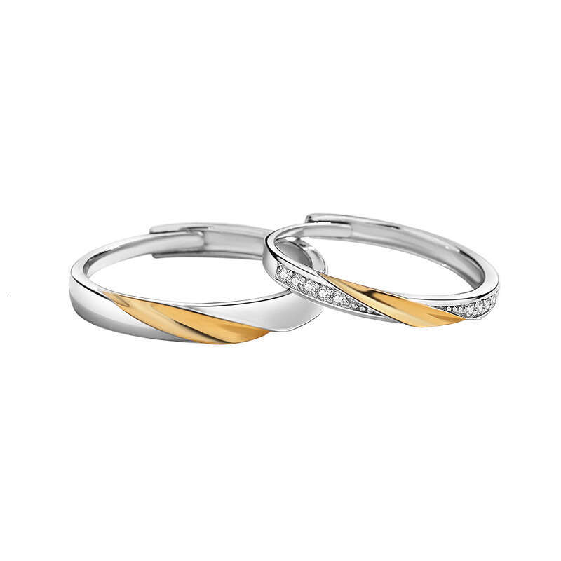 Mobius sterling silver lovers small design luxury Qixi Valentine's Day star pair ring