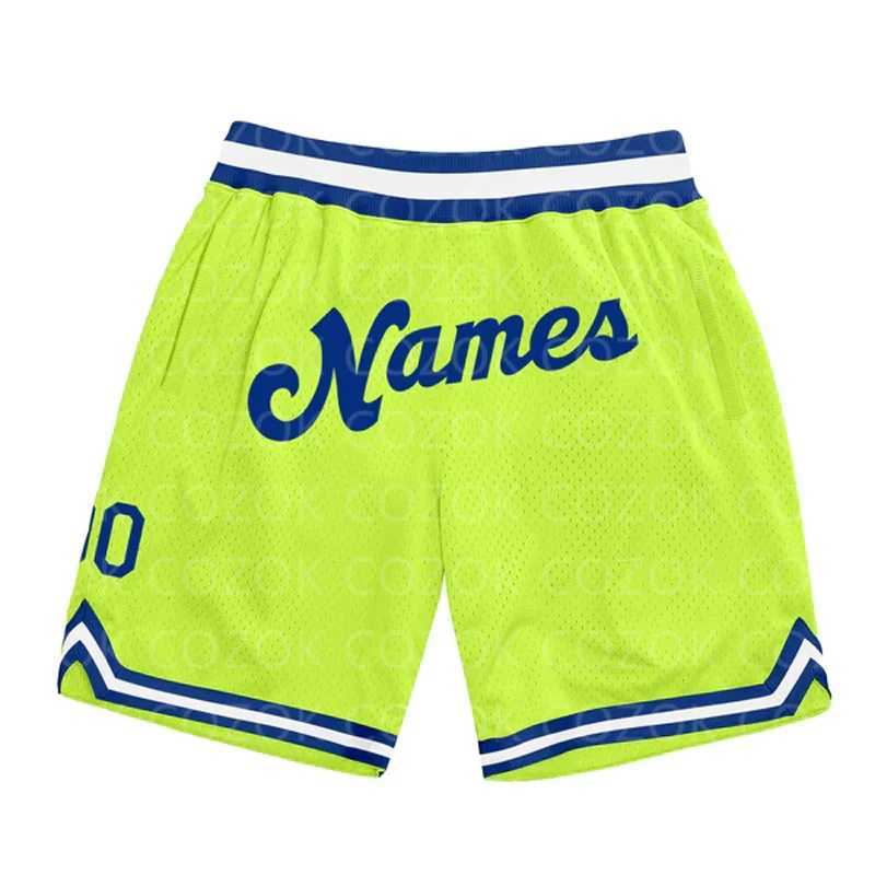 Men's Shorts Custom Fluorescent green black Authentic Basketball Shorts 3D Printed Men Shorts Your Name Mumber Quick Drying Beach Shorts z250219