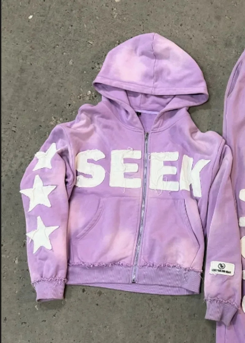 Y2K letter five-pointed star patch embroidery high quality oversized hoodie women aesthetic versatile fashion hip-hop sweatshirt 250218