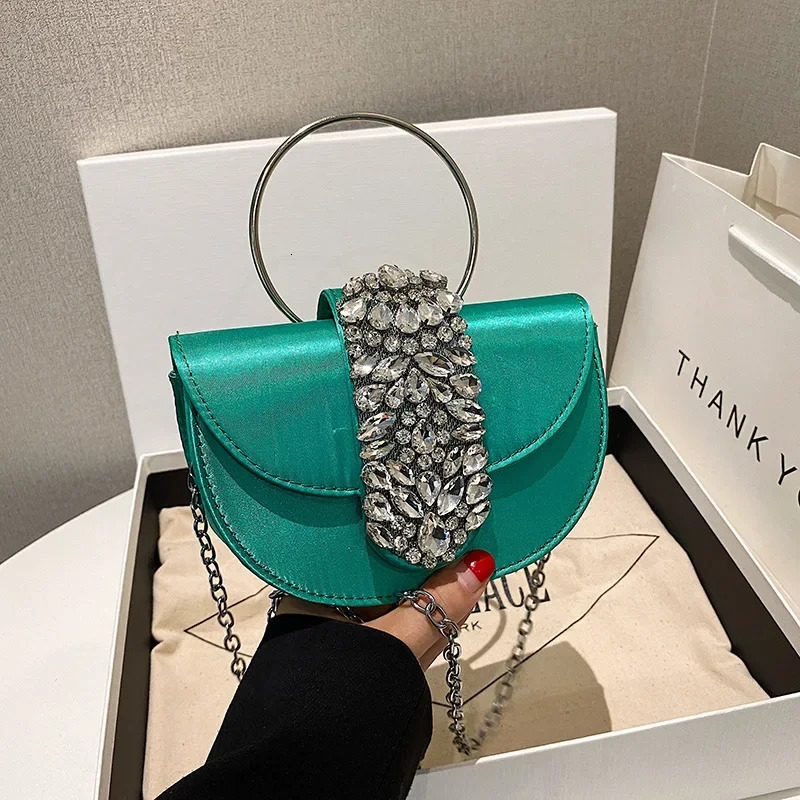 Women y Evening Bags Shiny Rhinestone Clutch Money Purses Fashion Shoulder Bag Handbag Wedding Party Dinner 250218