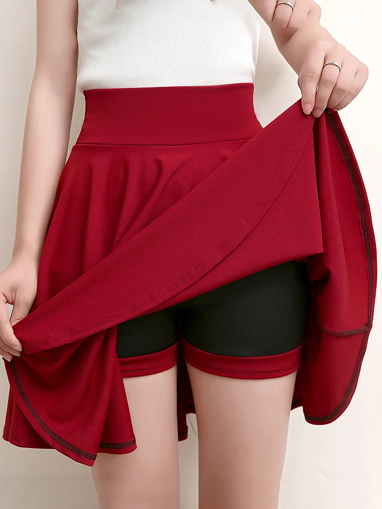Summer Fashion Shorts Skirts Womens School Korean Style Red Black Mini Aesthetic Pleated High Waist Skirt Female 250213