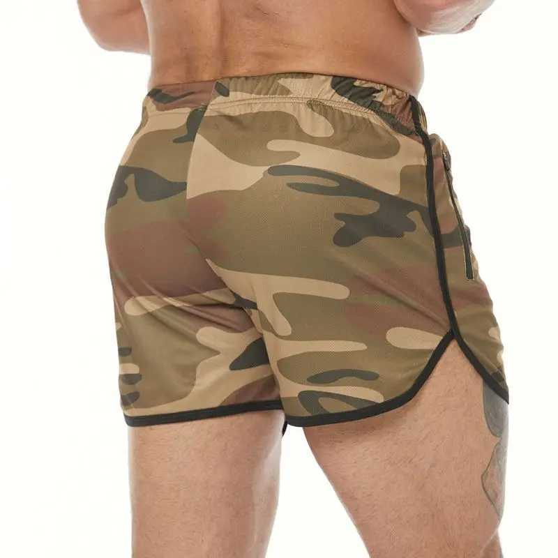 2023 new camouflage mens sports shorts mens sports running shorts fitness zipper pocket jogging shorts quick drying mens sports shorts W250219