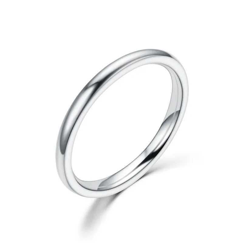 2mm Thin Stainless Steel Rings Rose Gold Fashion Simple Titanium Steel Rings for Women Girl GiftsXJ250219