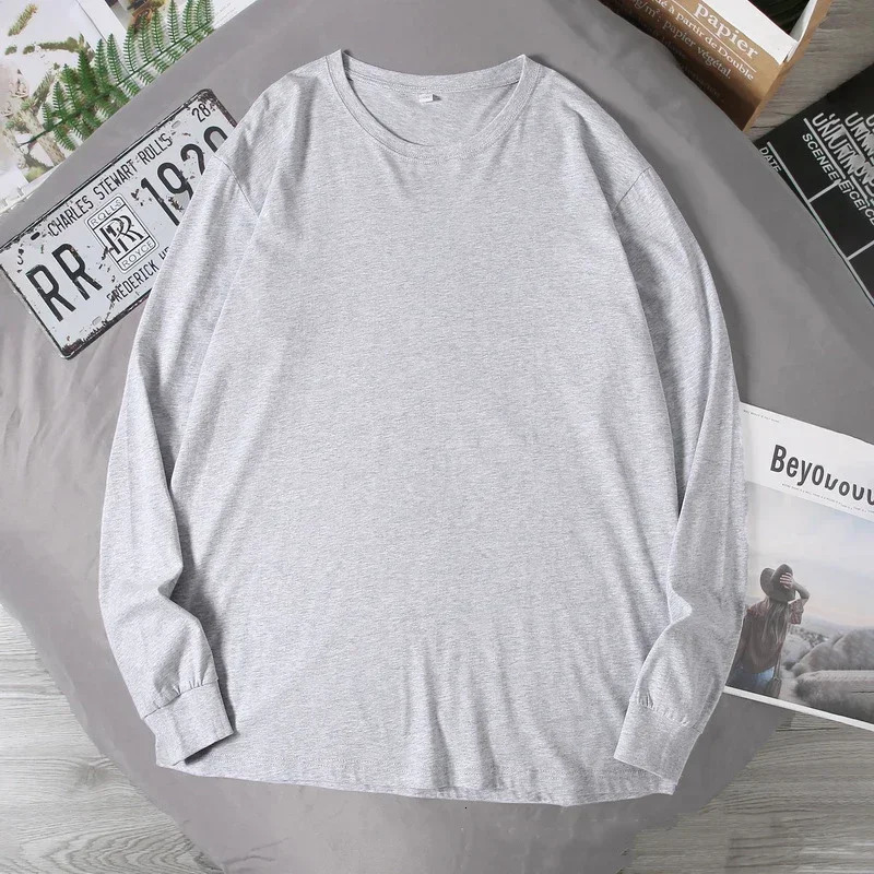 Big Sizes Men Clothes 12XL T Shirt Men Basic 100 Cotton Long Sleeve T-shirt Male Plus Large 10XL Oversized Simples Black Tshirt 250217