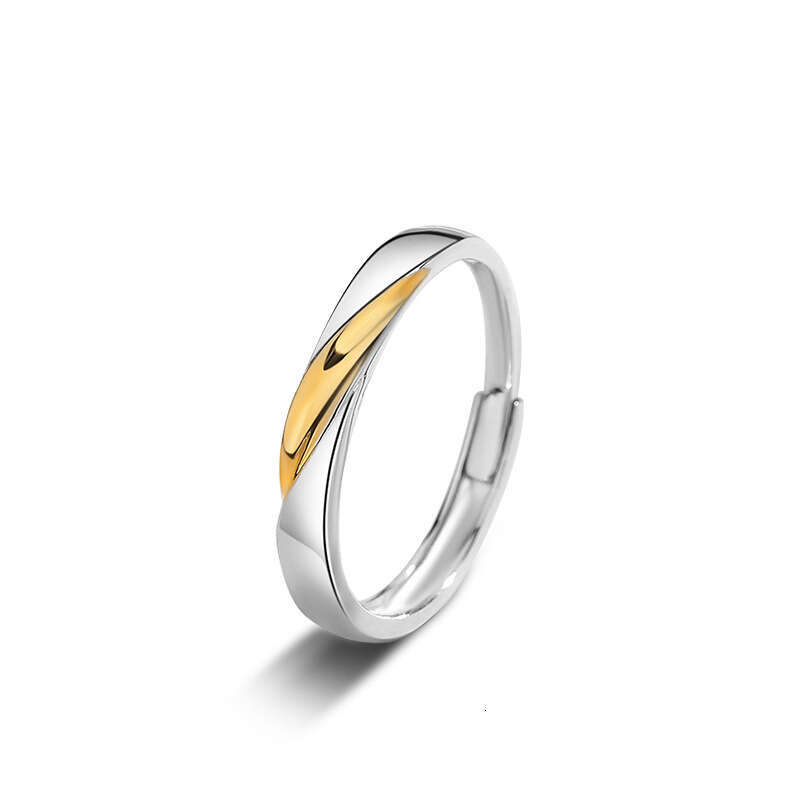 Mobius sterling silver lovers small design luxury Qixi Valentine's Day star pair ring