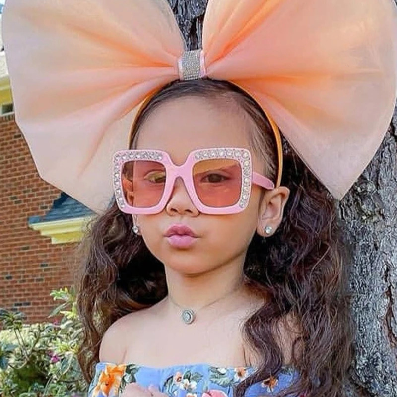 Oversize Diamond Sunglasses Kids UV400 Sun Glasses Big Frame Goggle Baby Boys Girls Lovely Sunglass Oculos Eyeglasses 250218