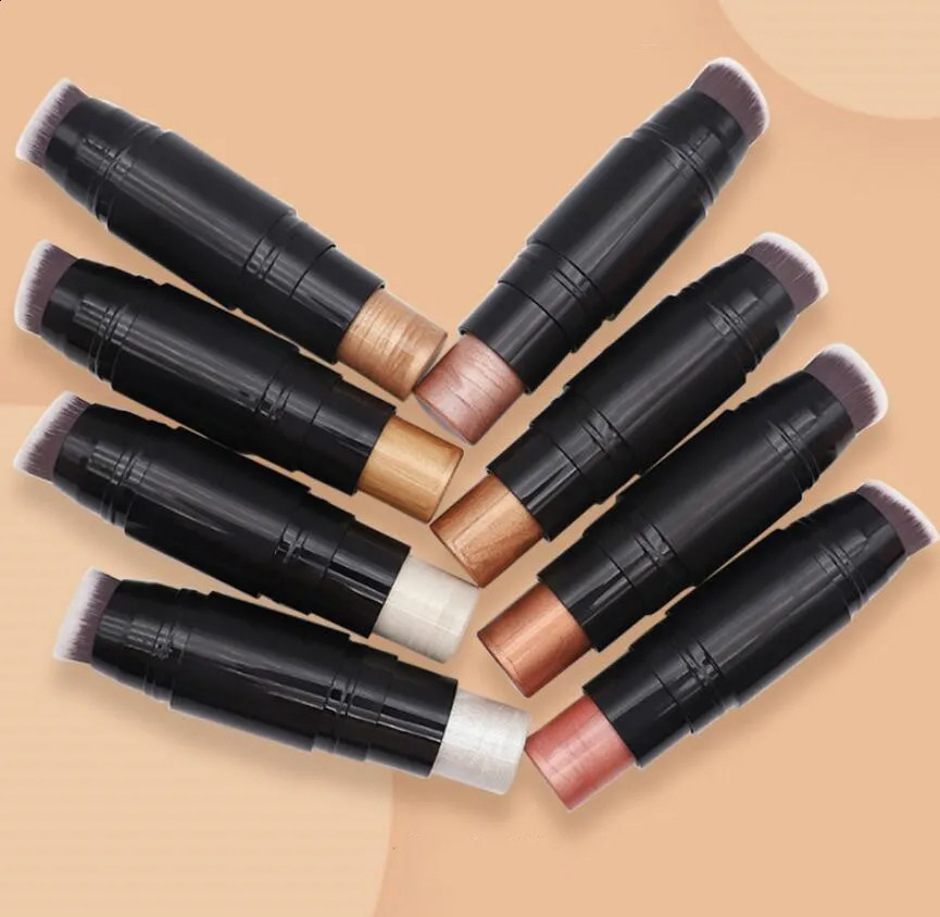 20pcs Makeup Highlighter Stick Custom Bronzer Shimmer Contour Highlight Creamy Stick With Brush Cosmetics Wholesale Bulk 250214