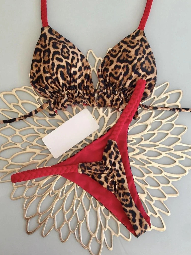 RUOTONGSEPT Swimwear Women Leopard Print Brazilian Bikini Set Sexy Thong Swimsuit Two Pieces Bathing Suit 2023 Beach Wear 250219