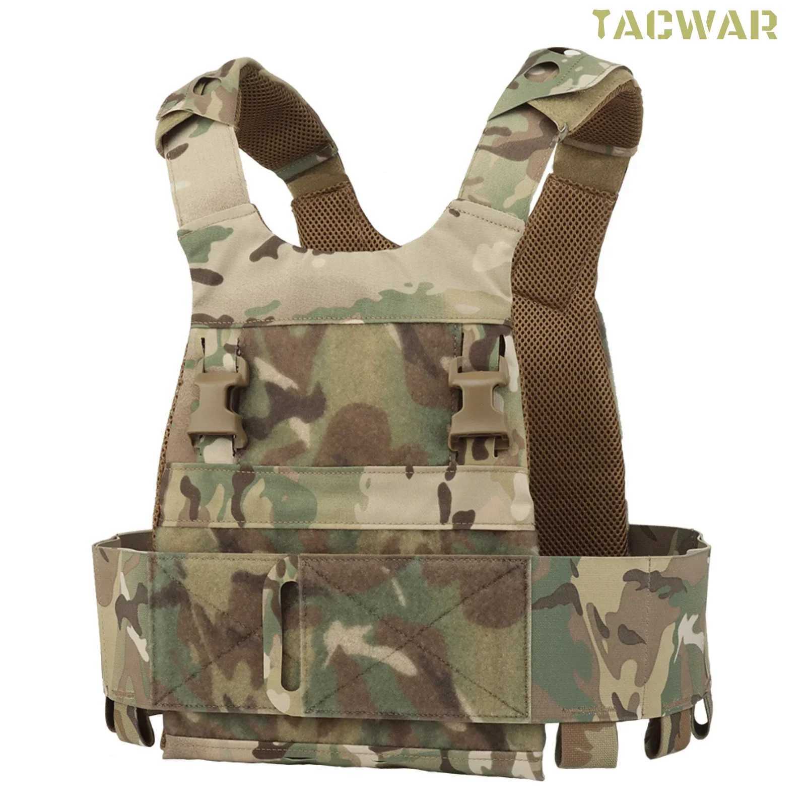 Low Profile MOLLE Plate Carrier Adult with Hook and Loop Cummerbund Security Vest with Side Elastic Holder for Hunting AirsoftXJ250219