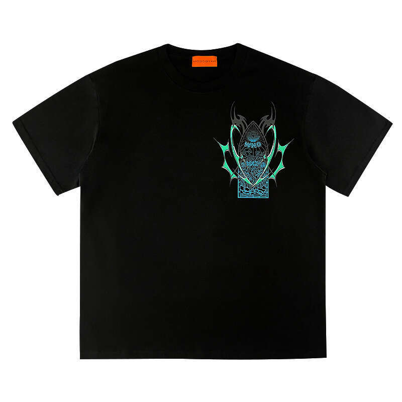 Trendy Who Decisions War Wash Water Printed Loose Men's Short sleeved T-shirt American Top Half Sleeve Summer