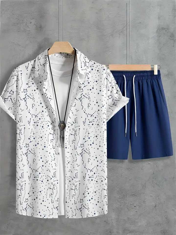 Mens Beachwear Two Piece Set Quick Dry Hawaiian Shirt And Shorts Set Mens Fashion Clothing 3D Printed Casual y2k Daily WearXJ250218