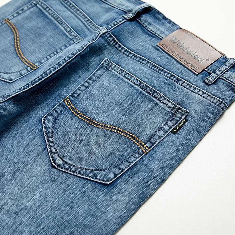 Summer American Classic Shorts Jeans Men's Designer Denim Pants Straight Stretch Casual Cool Thin Knee Blue Personalized Fashion Daily Pants