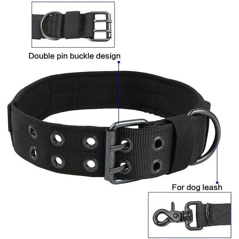 Comfort-Fit Heavy-Duty Nylon Dog Collar-Adjustable Padded For Training Walking Perfect for Medium Large Dogs W250219