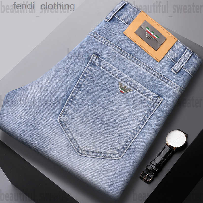 Men's Jeans Designer Brand Italian Flying Eagle High-end Light Colored for Men in Spring and Summer Slim Fit Small Straight Leg Elastic Versatile Long TVTS 0DIQ