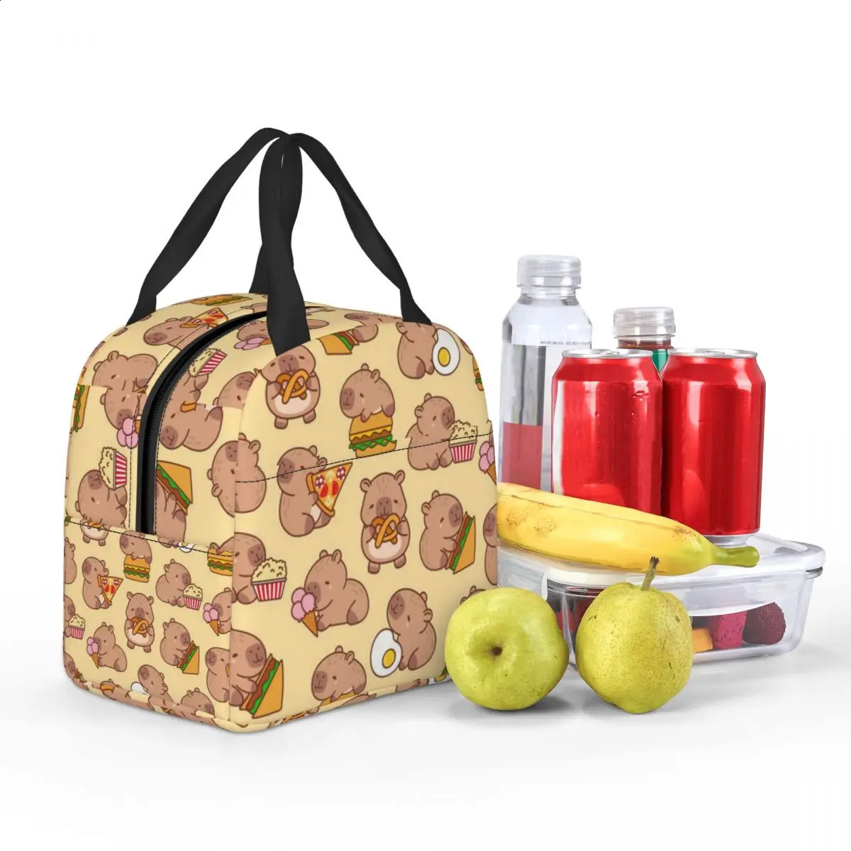 Custom Capybara Insulated Lunch Bag for Women Leakproof Cooler Thermal Lunch Tote Office Picnic Travel 250218