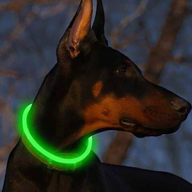 Dog Light Collar Detachable Adjustable Glowing USB Charging Night Luminous Collar Anti-lost Collar LED for Pet Dogs Labrador W250219