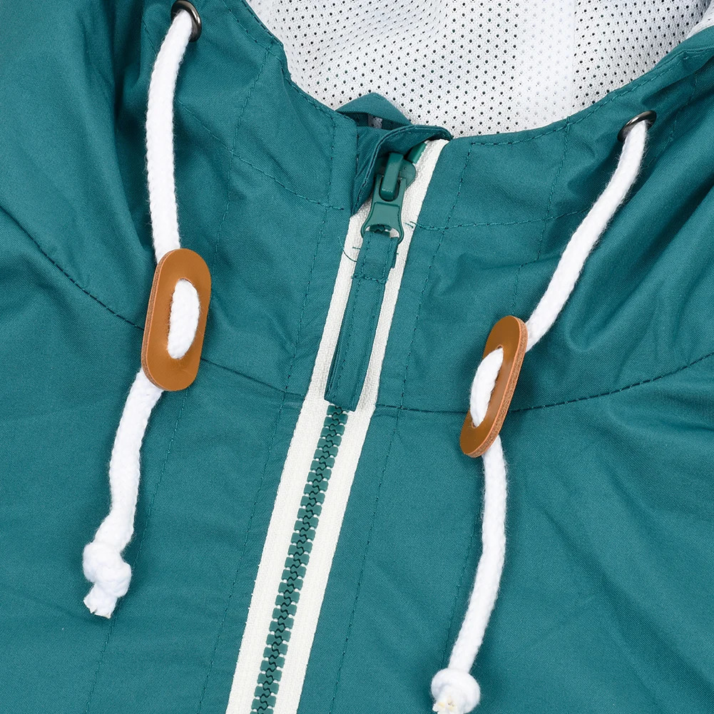 Mens Spring And Autumn Colorblock Casual Jacket Fashionable Hooded Windbreaker Coat 250218