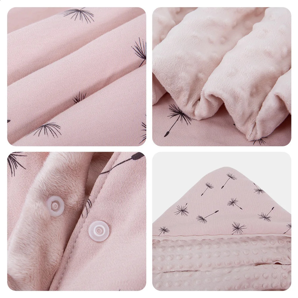 born Baby Blanket With Hooded Windproof Go Outside Warm Portable Swaddle Wrap In Basket Baby Car Safety Seats For 0-3 Months 250218