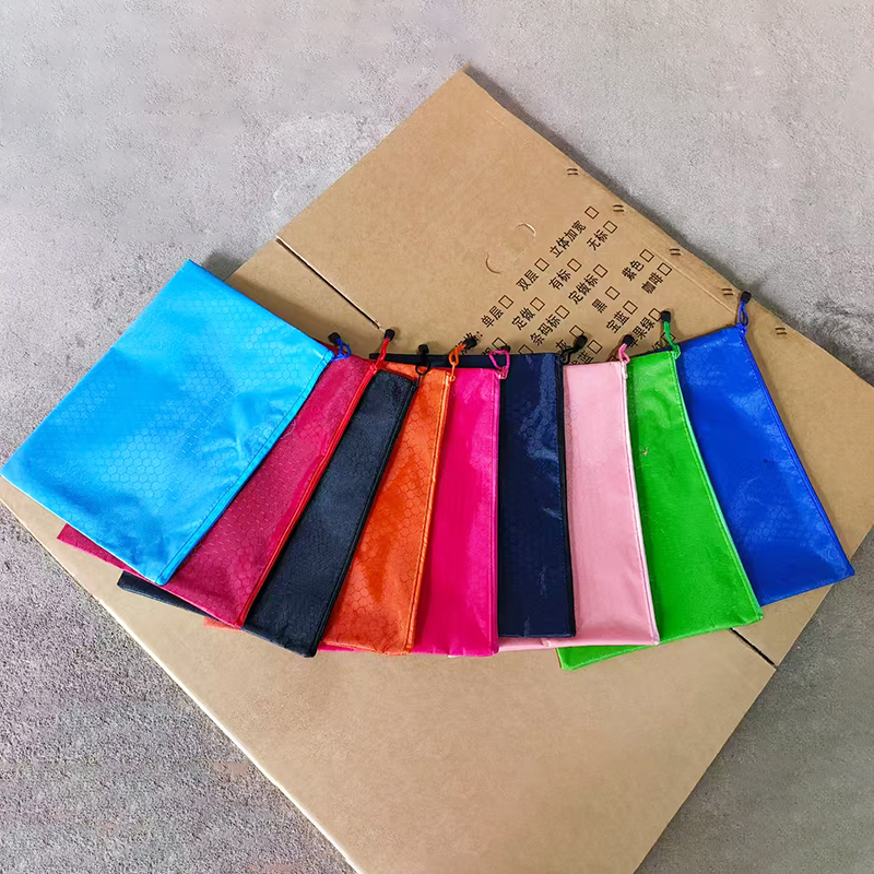Customized A4 Ball Pattern File Bag Waterproof Canvas Zipper Bag Stationery Bag Printed LOGO