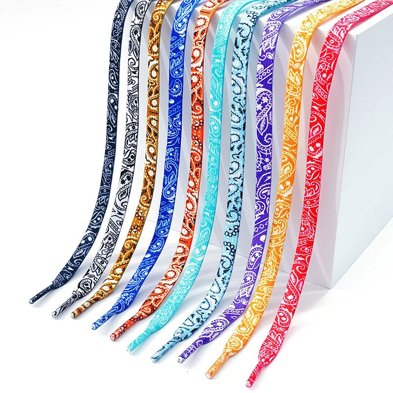 Flat Shoe Laces Cashew Flower Shoelaces for Sneakers Gilding Handpainted Sports Casual Basketball Tennis Shoelace Shoestrings 250219