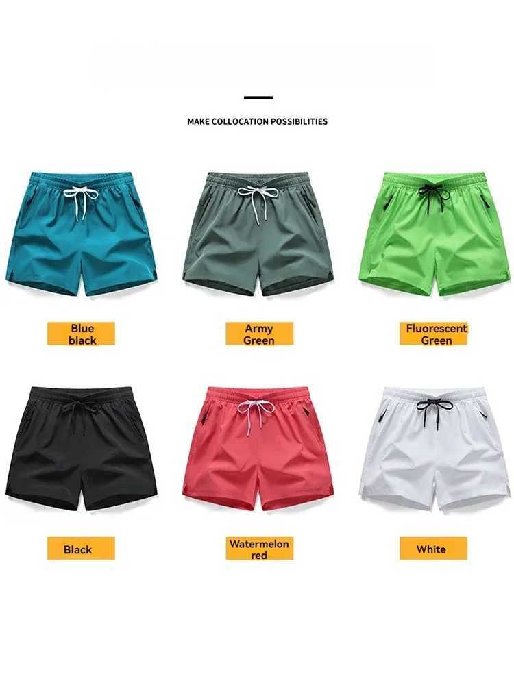 New Mens Sports Casual 3/4 Shorts With Ice Silk Lightweight Sweat-absorbing Outdoor Quick Drying Running Fitness Loose Pants W250219