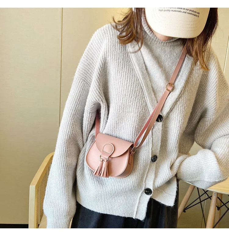 Mini Children Bag Cute PU Tassels Decor Princess Messenger Bags for Baby Girls Fashion Shoulder Bag Girls Birthday Gifts 250219