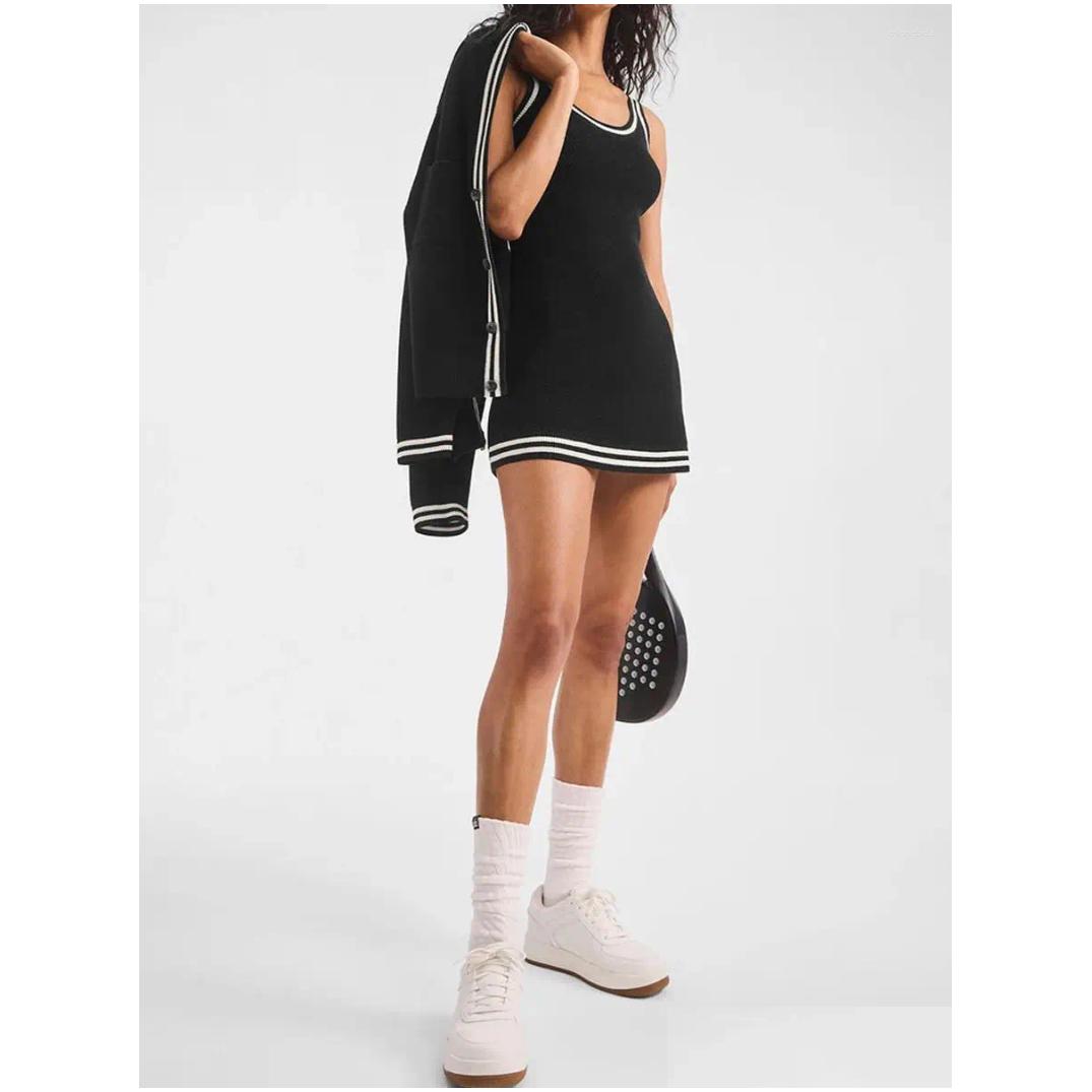 Basic Casual Dresses Womens Summer Fashion Tennis Club Sweater Knit Dress Shortsleeve Drop Delivery Apparel Clothing Otxke