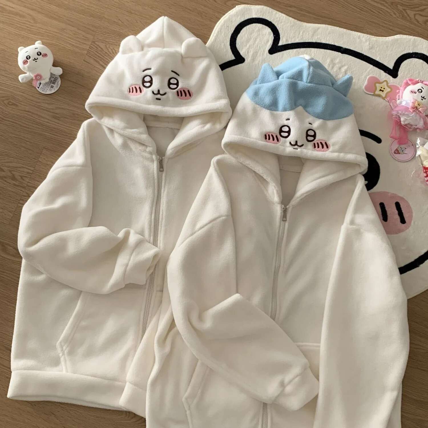 Kawaii Y2K Clothes Zipper Jacket Womens Fashion Haruku Gothic Cartoon Anime Embroidery Oversized Hoodie Sweatshirt