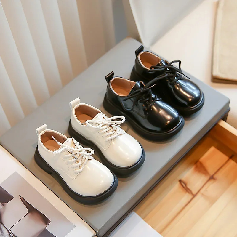 Spring Autumn Children Leather Shoes School Kids Oxfords Unisex Toddler Boys Black Dress Shoes Girls Wedding Lace-up Shoes 250219