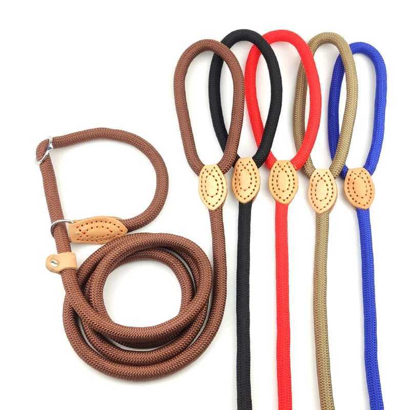 Dog Leash Slip Rope Lead Leash Heavy Duty Braided Rope Adjustable Loop Collar Training Leashes for Small Medium DogsXJ250218