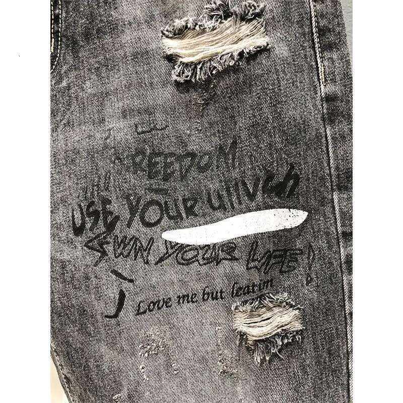 Haruku's New Casual Summer Short Jeans, Ripped Work Pants Designer Knee Length Men's Outdoor Street Denim Cotton Loose Black Gray Shorts