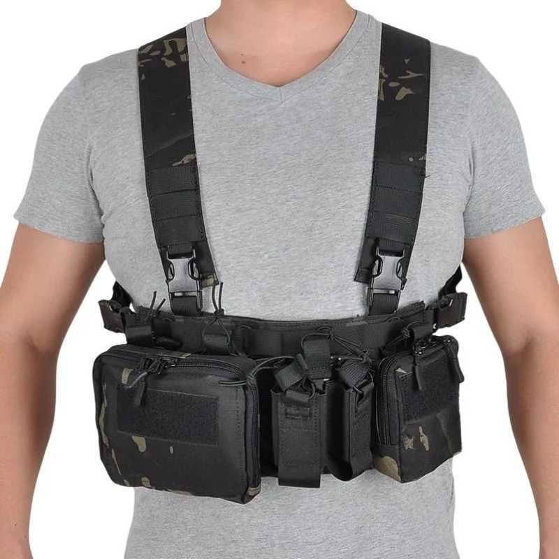Tactical Vest CS Match Gear Pack Magazine Pouch Outdoor Camping Nylon Chest Rig Vest Fit Airsoft Hunting Apparel AccessoriesXJ250219