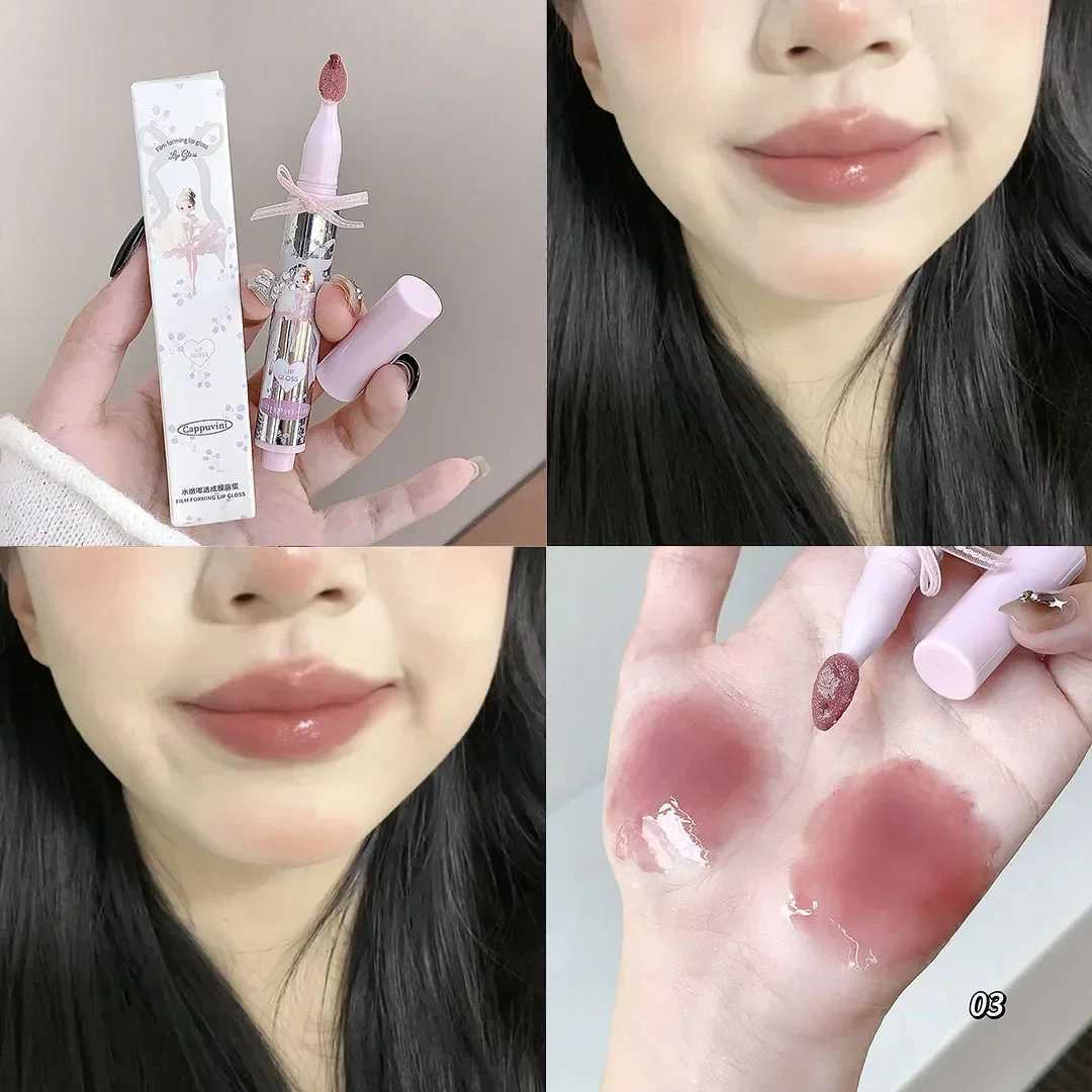 Halo-dyeing Tinted Lip Gloss Crystal Jelly Moisturizing Waterproof Mirror Water Glass Lip Gloss Transparent Color Cosmetics GiftW250219