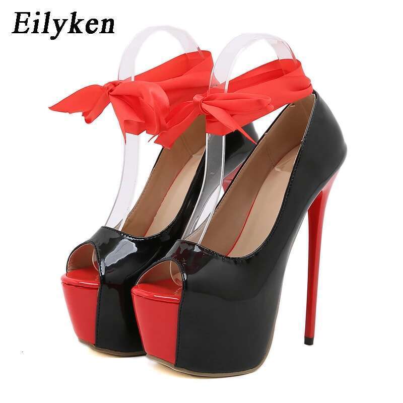 Sexy Thin Heels Woman Pumps Fashion Round Toe Sgback Ankle Strap Party Nightclub Stripper Platform Shoes