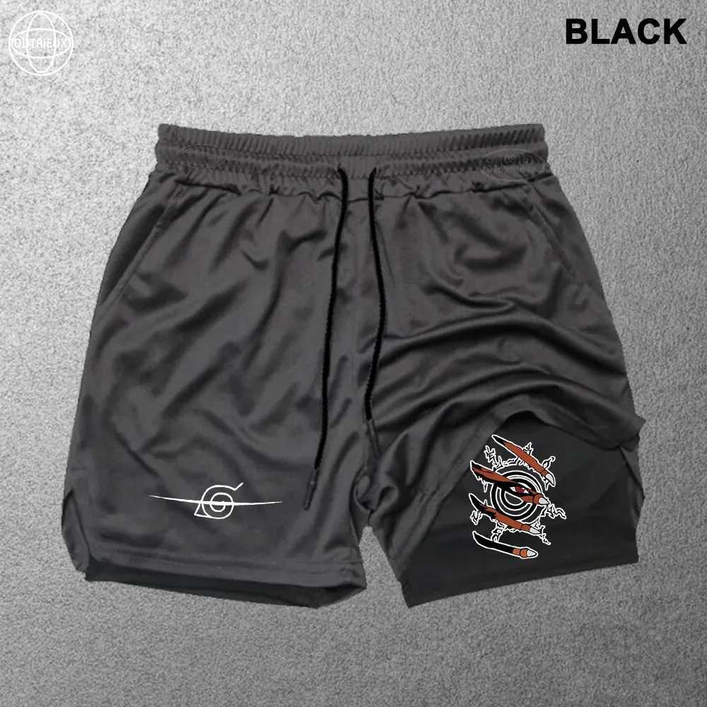 2024 New Mens Fitness Training Tights Printed Summer Two-in-One Quick-Drying Gym Jogging Shorts Outdoor Sportswear M-3XL W250219