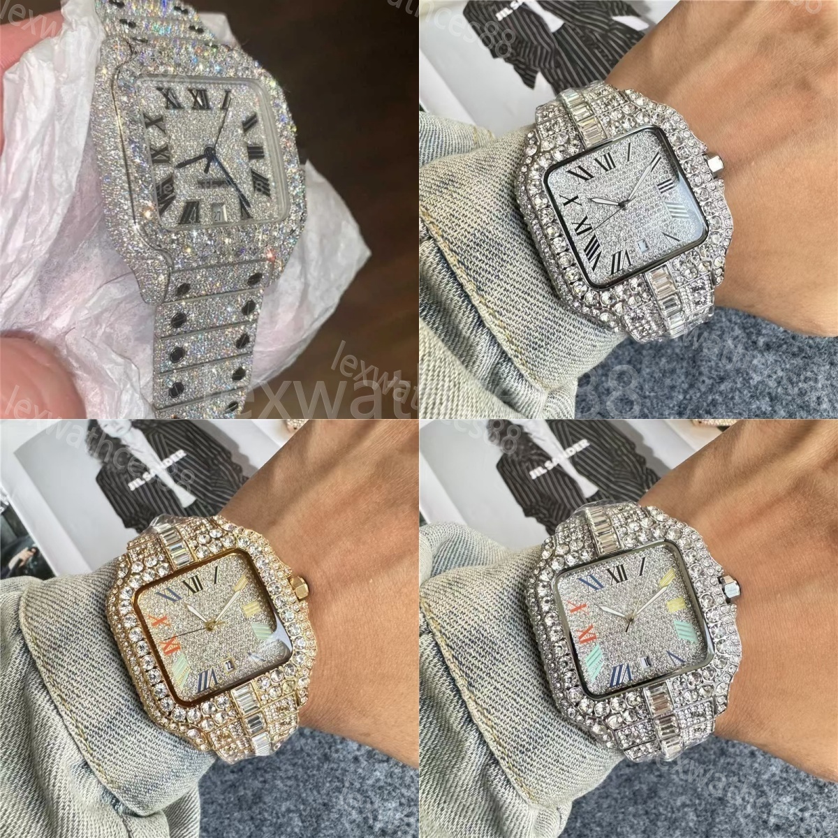 Luxury Moissanite Iced Out Watch For Men VVS Designer Montre De Luxe Diamond Watch High Quality Automatic Movement Watches