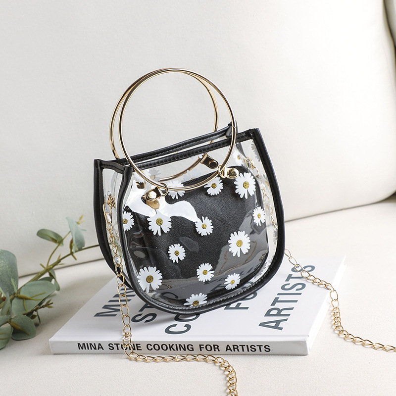 Women 2025 New Daisy Printed Jelly Mother and Child Personalized Single Shoulder Women's Fashionable Crossbody Bag #swissmilitary