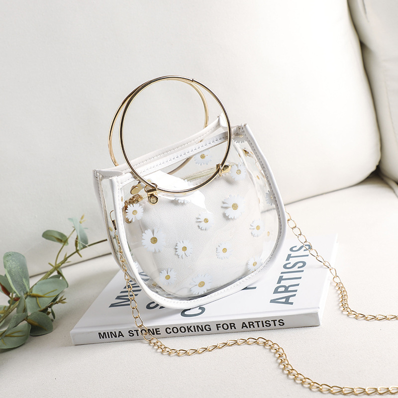 Women 2025 New Daisy Printed Jelly Mother and Child Personalized Single Shoulder Women's Fashionable Crossbody Bag #swissmilitary