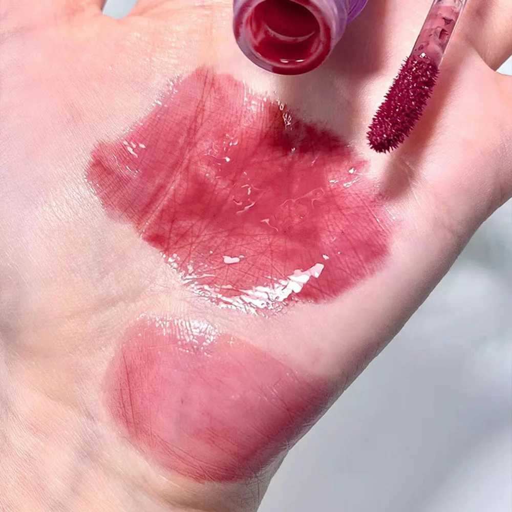Purple Plumping Lip Gloss Mirror Water Gloss Shining and Moisturizing Highly Pigmented Lip Stain for Girls and WomenW250219