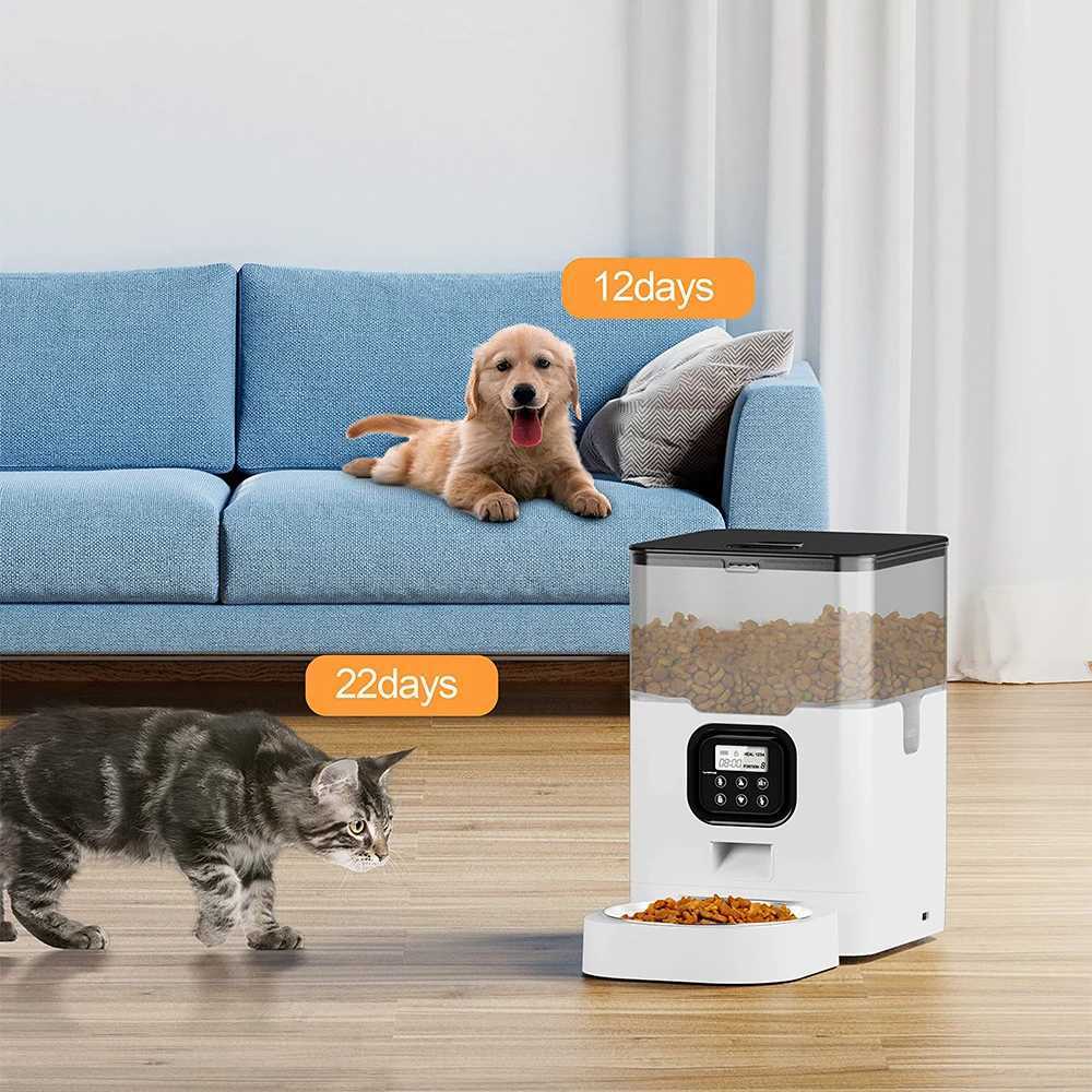 Dog Feeders Tuya automatic pet feeder large capacity application intelligent cat feeder dog slow food dispenser with WIFI voice timing pet feeding sup