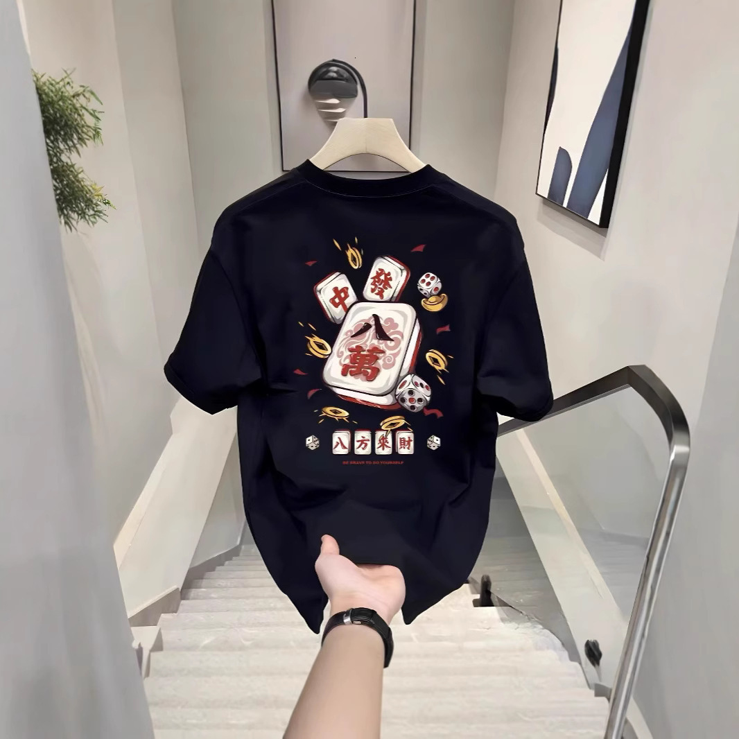 2025 New Short Sleeve Men's Designer T-shirt Loose Large Lion Personalized Printed Half Sleeve Fashion Casual T-shirt Summer Men And Women