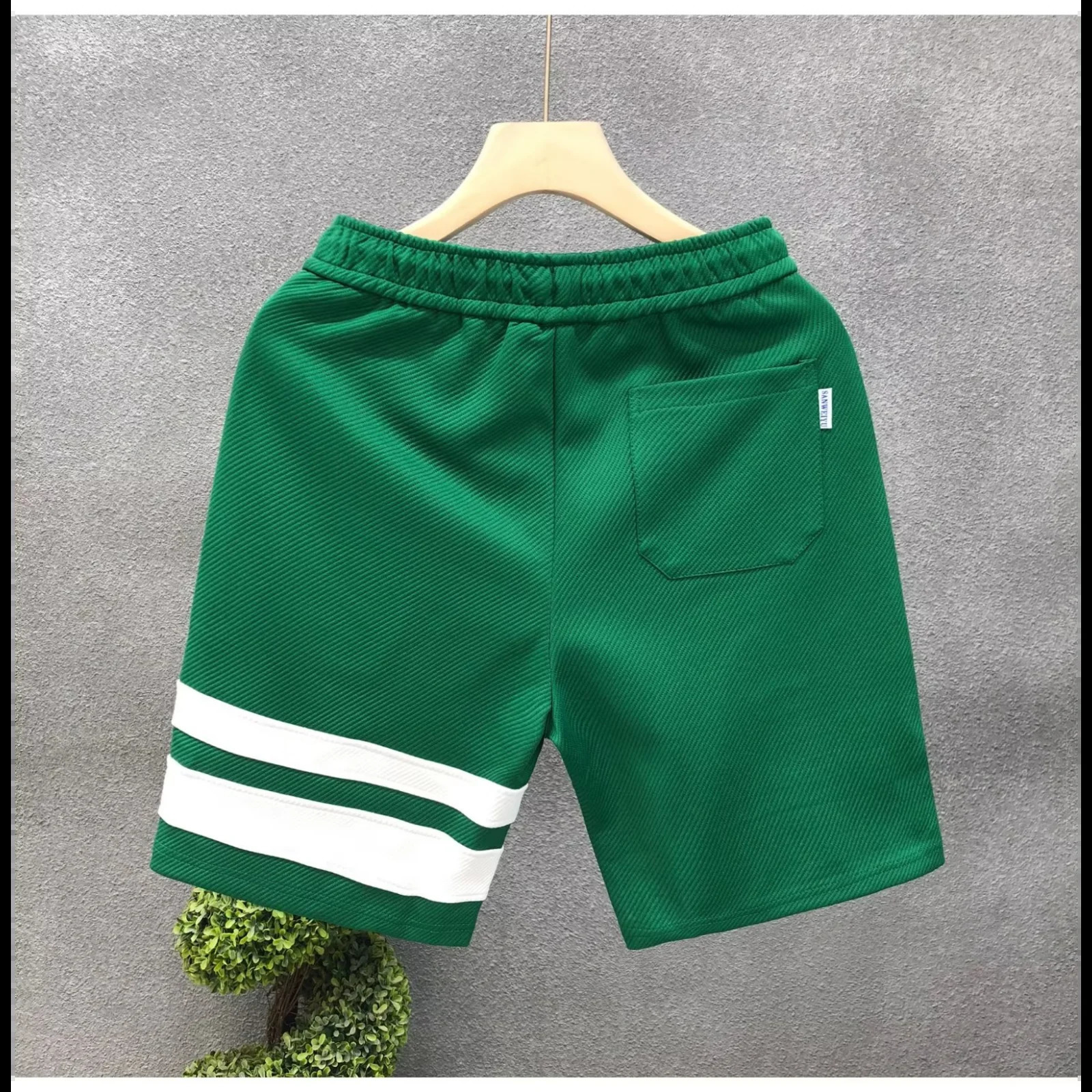 High Quality Mens Shorts Summer American Fashion Green Short Pants Harajuku High Street Mens Clothing Casual Streetwear 250218