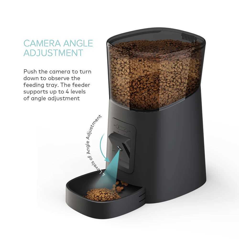 Dog Feeders 4L 6L Camera Video Automatic Pet Feeder Smart Schedule Timmer Dog Feeding For Cats Auto Meals Pet Dry Food Dispenser Bowl H250218